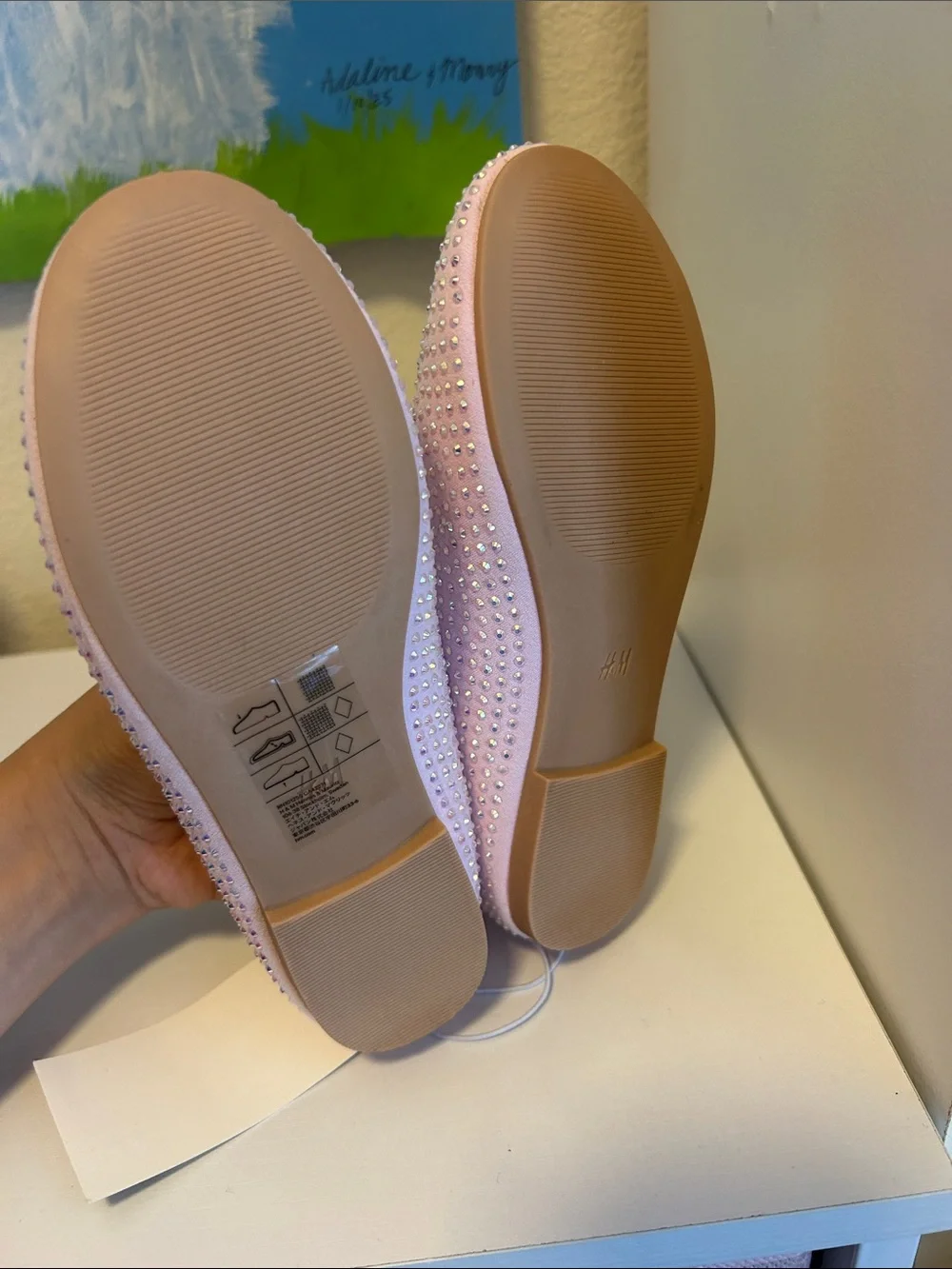 Barbie Light Pink Rhinestone Flats for Kids